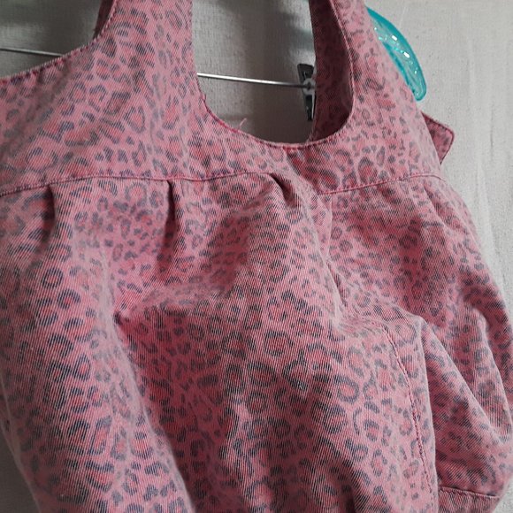 Pink animal print canvas purse handbag hobo bag - Picture 3 of 4
